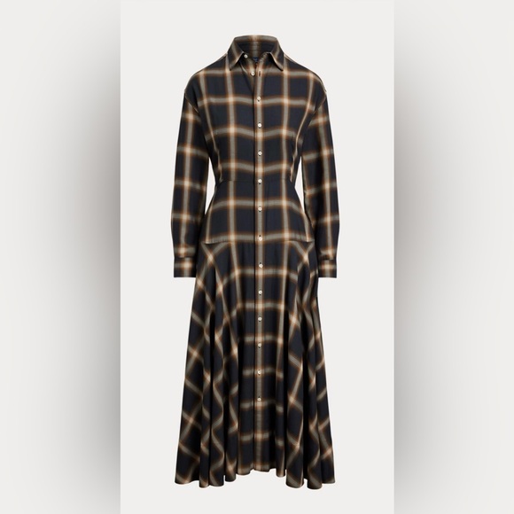 NWOT Polo Ralph Lauren Plaid Twill Paneled Shirtdress 4